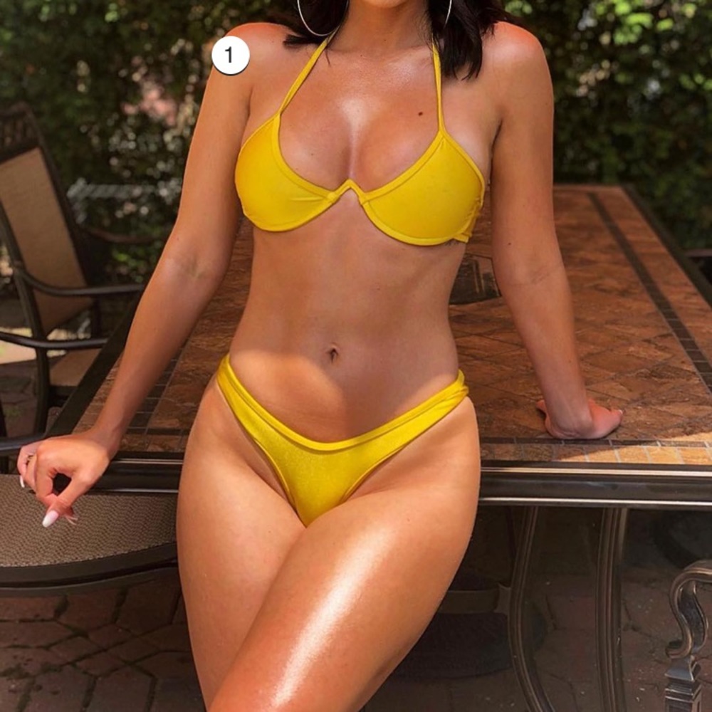 Fashion Nova Fine Lines Bikini Set